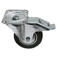 Fékezhető Tömörgumi kerék 200mm Acéllemez. Fém házzal Fékezhető Tömörgumi kerék 200mm Acéllemez. Fém házzal