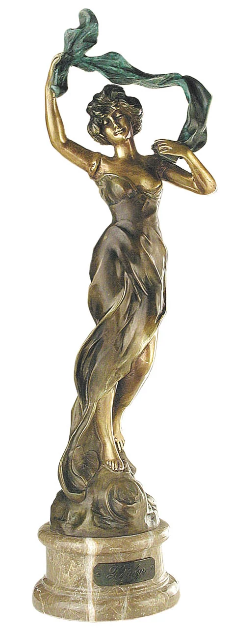 Zéphyr, szec.női fig.szalaggal, márványon