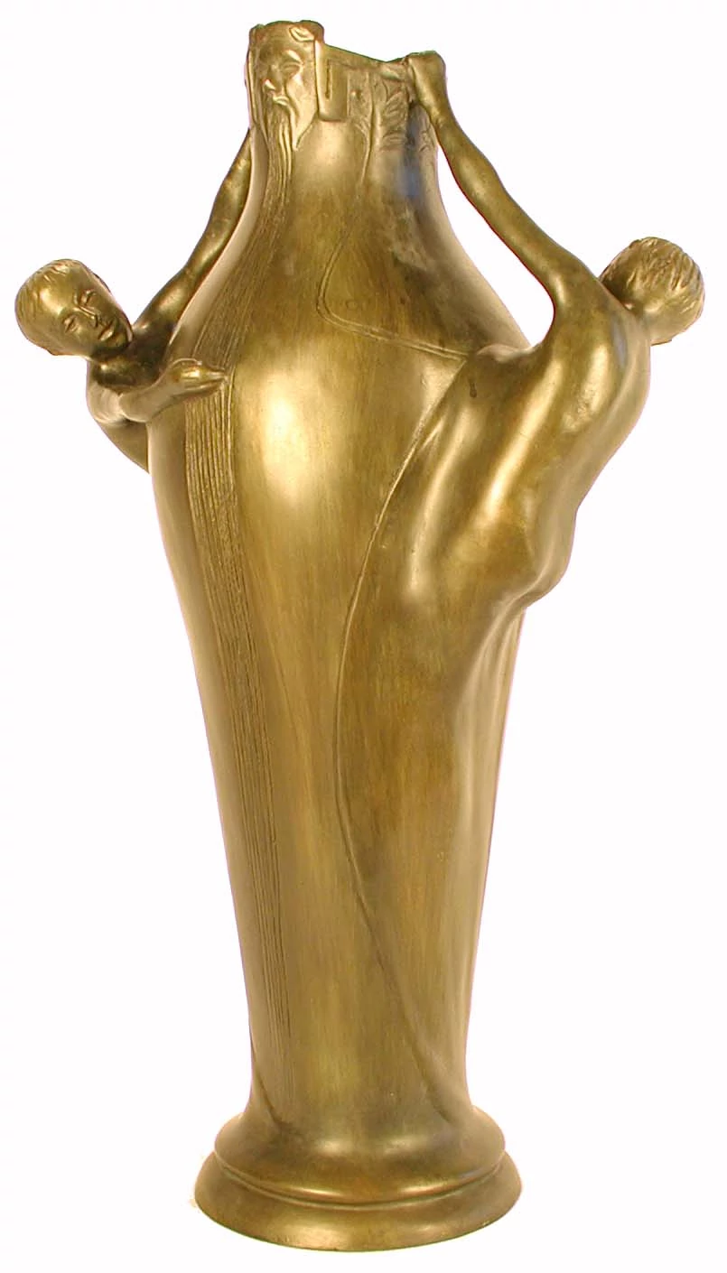 Váza, két ffi alakkal, Art-Deco